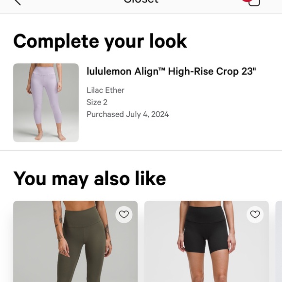 Lilac Ether Align Leggings 23” (2) - Picture 3 of 3